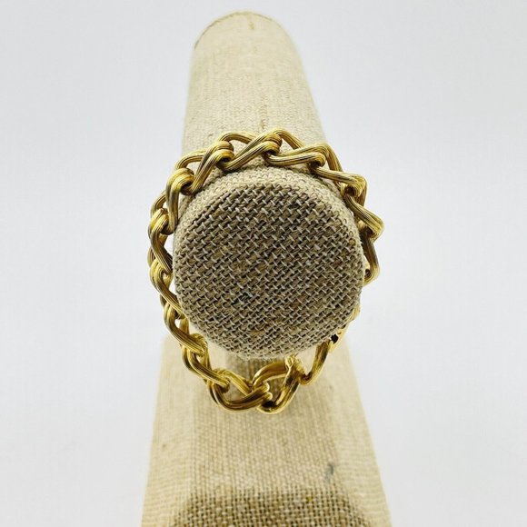 Avon Signed Double Link Chain Bracelet Gold Tone Classic Career Cosplay LARP - Picture 6 of 8